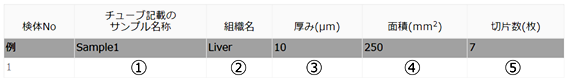 FFPEのフォーマット例